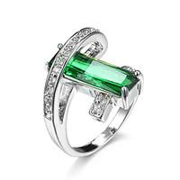 Women\'s Men\'s Ring Emerald Unique Design Euramerican Fashion Zircon Alloy Jewelry Jewelry 147 Wedding Special Occasion Anniversary