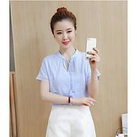 womens going out chinoiserie shirt solid deep v short sleeve bamboo fi ...