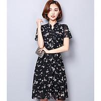 womens daily a line dress floral v neck knee length short sleeve other ...