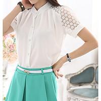 womens casualdaily simple blouse solid round neck short sleeve others