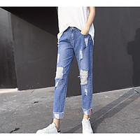 womens high rise micro elastic jeans pants street chic slim solid