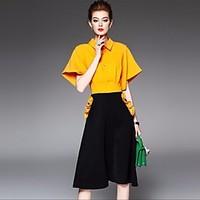 womens casualdaily simple spring summer shirt dress suits solid shirt  ...