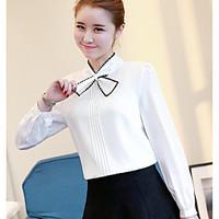 womens casualdaily simple blouse solid asymmetrical long sleeve polyes ...