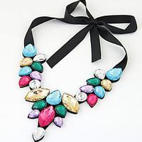 Women\'s Choker Necklaces Collar Necklace Gemstone Resin Fabric Vintage Bohemian Gold Rainbow Jewelry Wedding Party Casual Christmas Gifts