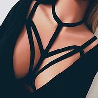 Women\'s Body Jewelry New Sexy Lingerie Goth Traverse Elastic Bandage Harness Cage Bra Body Chain Necklace For Women\'s Summer Beach Jewelry