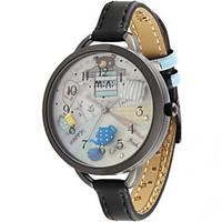Women\'s Fashion Watch Quartz Leather Band Black