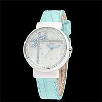 Women\'s Fashion Watch Quartz Leather Band Blue Pink