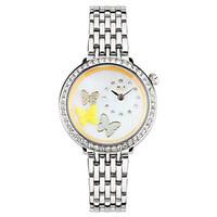 womens fashion watch quartz alloy band silver