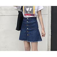 womens casualdaily knee length skirts a line solid summer