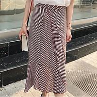 Women\'s Casual/Daily Asymmetrical Skirts Trumpet/Mermaid Polka Dot Summer