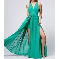 womens going out beach sexy simple sheath dress solid halter maxi asym ...