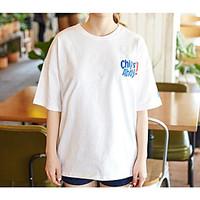 womens casualdaily simple t shirt print letter round neck short sleeve ...