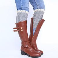 Women\'s Winter Knitting Lace Wool Warm Short Leg Warmers