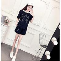 womens casualdaily street chic spring hoodie skirt suits solid round n ...