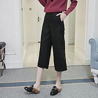 womens mid rise micro elastic chinos pants sexy simple wide leg solid