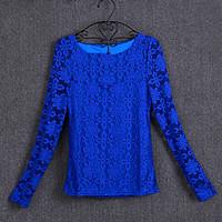 womens casualdaily simple t shirt solid round neck long sleeve cotton  ...