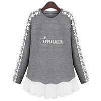 womens casualdaily simple t shirt solid print round neck long sleeve c ...