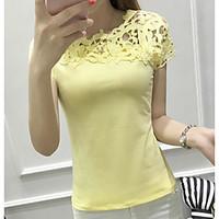 womens casualdaily sexy t shirt solid round neck short sleeve cotton