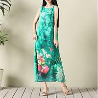 womens casualdaily beach simple loose dress floral v neck maxi sleevel ...