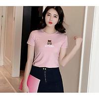 womens casualdaily simple t shirt solid print round neck short sleeve  ...