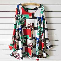 womens plus size casualdaily street chic fall t shirt print round neck ...
