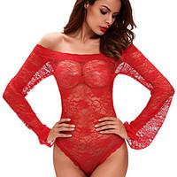 Women\'s Sexy Sheer Off-shoulder Bell Sleeve One Piece Lingerie