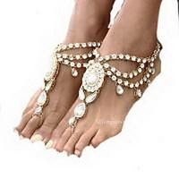 Women\'s Anklet/Bracelet Gemstone Rhinestone Alloy Statement Jewelry Drop Silver Golden Women\'s Jewelry Daily