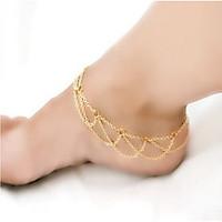 Women\'s Anklet/Bracelet Alloy Simple Style European Multi Layer Golden Women\'s Jewelry For Casual