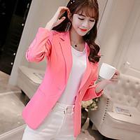 womens work party simple cute spring fall blazer solid peaked lapel lo ...