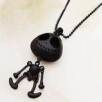 womens statement necklaces silver skull skeleton black silver jewelry  ...