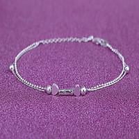 woman silver alloy heart lobster clasp anklet