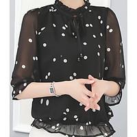 womens casualdaily simple t shirt solid stand length sleeve polyester