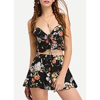 womens halter tankini lace up floral rayon viscose