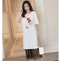 womens casualdaily cute t shirt solid round neck short sleeve cotton