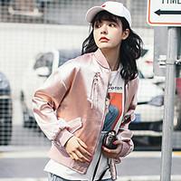 womens going out cute spring jacket solid shirt collar long sleeve sho ...