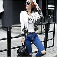 womens casual casual spring jacket color block round neck long sleeve  ...