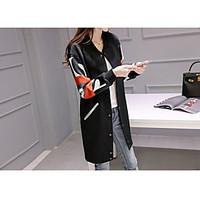 womens going out simple summer trench coat solid round neck regular ny ...