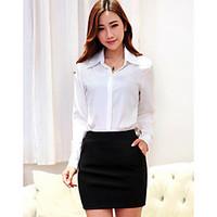 womens mid rise above knee skirts bodycon solid