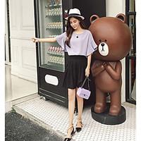 womens going out casualdaily cute summer t shirt skirt suits solid rou ...