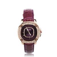 Women\'s Fashion Watch Quartz Leather Band White Pink Purple