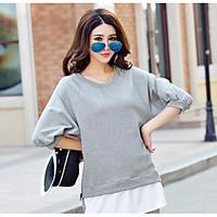 womens casualdaily simple summer t shirt pant suits solid round neck 3 ...