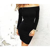 womens casualdaily bodycon dress solid strapless mini sleeve cotton su ...