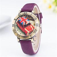 Women\'s Fashion Watch Quartz PU Band Red Green Purple