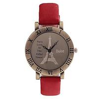 womens fashion watch quartz pu band red green purple