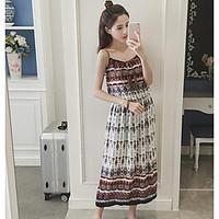 womens casualdaily swing dress geometric strap maxi sleeveless polyest ...