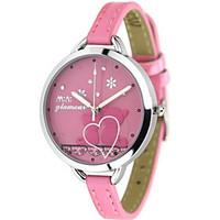 womens fashion watch quartz leather band blue pink