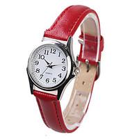 Women\'s Fashion Watch Quartz Leather Band White Red