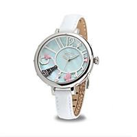 Women\'s Fashion Watch Quartz Leather Band White Pink