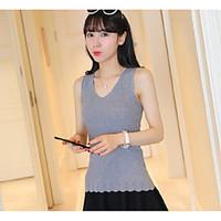 womens casual simple summer tank top solid round neck sleeveless cotto ...