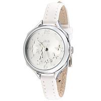 womens fashion watch quartz leather band white pink